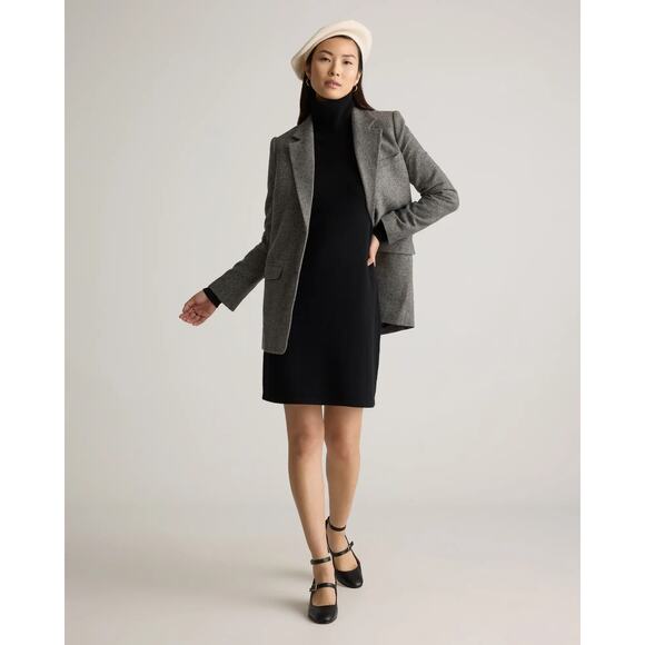 Quince | Women | Black 100% Cashmere Minimalist Turtleneck Sweater Dress | Small - Picture 14 of 14